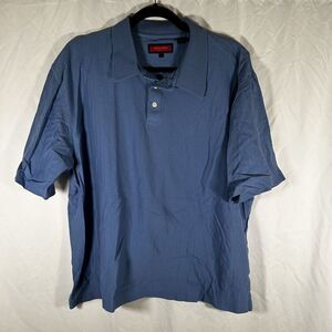 Austin Reed Shirt Men's Large Blue Short Sleeve Collared Polo 100% Cotton
